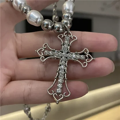 Women's Beaded Cross Necklace - Image 11