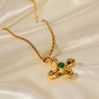 Non Tarnish Shiny Cross Necklace - Image 8