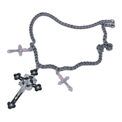 Crucifix Pink Cross Necklaces - Image 6