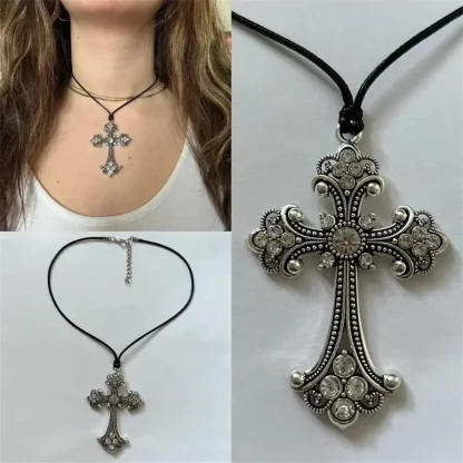 Large Choker Cross Necklace - Image 8