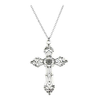 Hollow Decor Retro Cross Necklace
