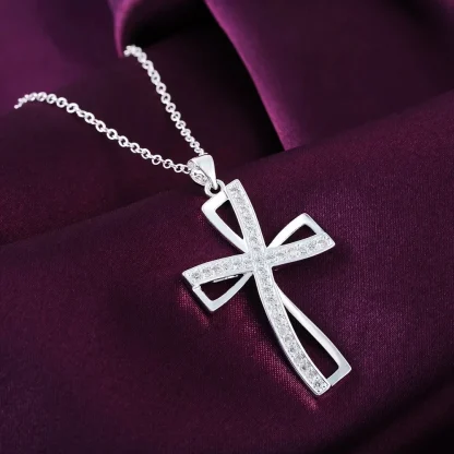 Elegant Hollow Out Cross Necklace - Image 2