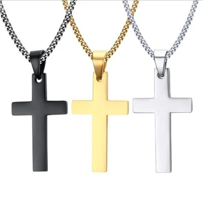 Simple Chain Cross Necklace - Image 7