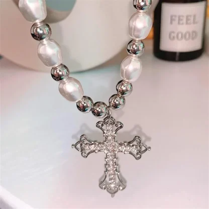 Women's Beaded Cross Necklace - Image 6