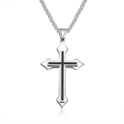 Box Chain Durable Cross Necklace