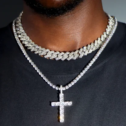 Shiny Bling Cross Necklace - Image 2