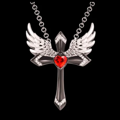 Angel Wings Cross Necklace - Image 6