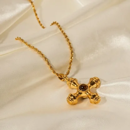 Non Tarnish Shiny Cross Necklace - Image 6