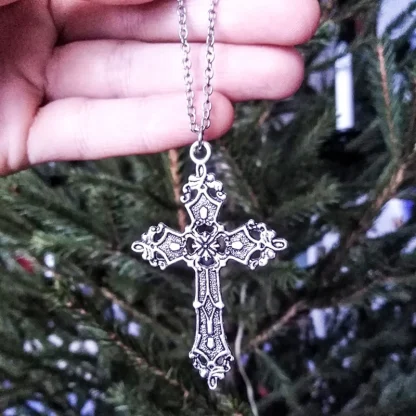 Retro Gothic Cross Necklace - Image 3