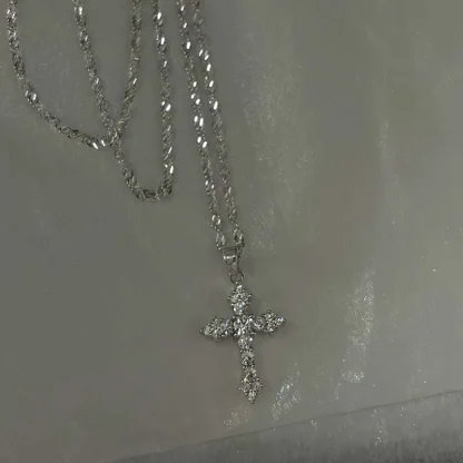 Shiny Pendant Cross Necklace - Image 9