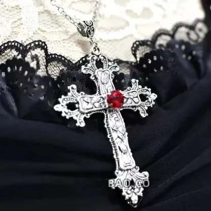 Detailed Vintage-style Cross Necklace