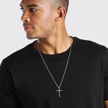 Double Layered Cross Necklace - Image 4