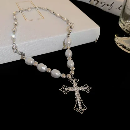 Women's Beaded Cross Necklace - Image 7