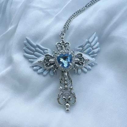 Goth Wing Creative Cross Necklace - Image 2