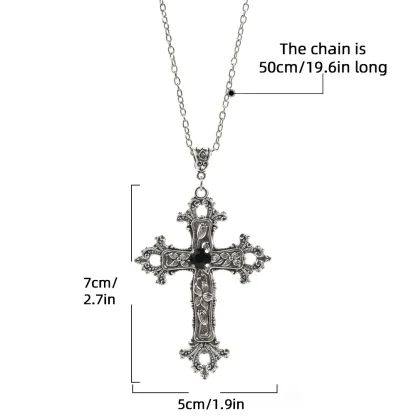 Detailed Vintage-style Cross Necklace - Image 10