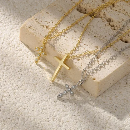 Minimalist Small Cross Necklace - Image 9