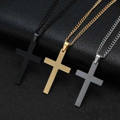 Simple Chain Cross Necklace - Image 4