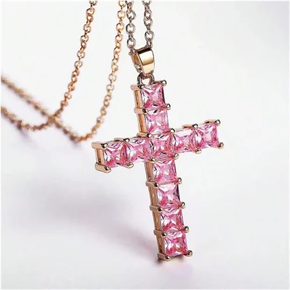 Women's Pink Cross Necklaces