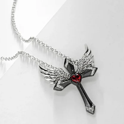 Angel Wings Cross Necklace - Image 4