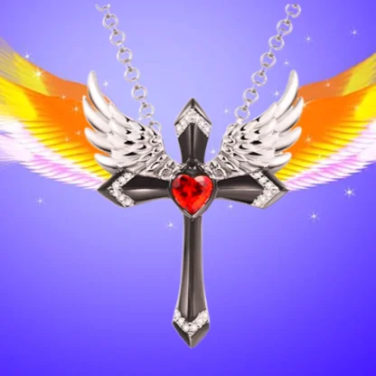 Angel Wings Cross Necklace - Image 8
