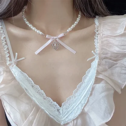 Cute Bowknot Cross Necklace - Image 3