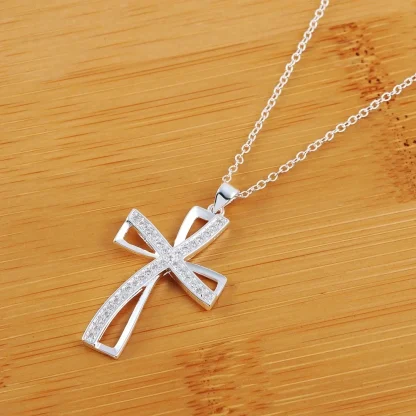 Elegant Hollow Out Cross Necklace - Image 5
