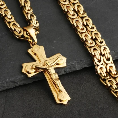 Crucifix Luxury Chain Cross Necklace - Image 4