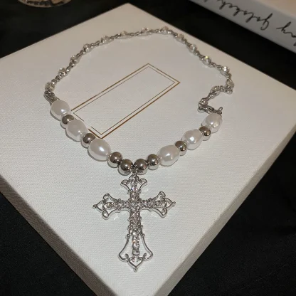 Women's Beaded Cross Necklace - Image 9
