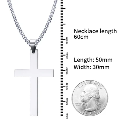 Simple Chain Cross Necklace - Image 8