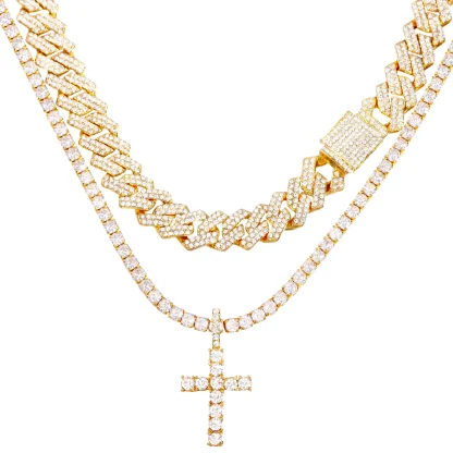 Shiny Bling Cross Necklace - Image 7