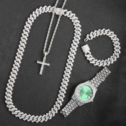 Cuban Link Chain Cross Necklace - Image 4