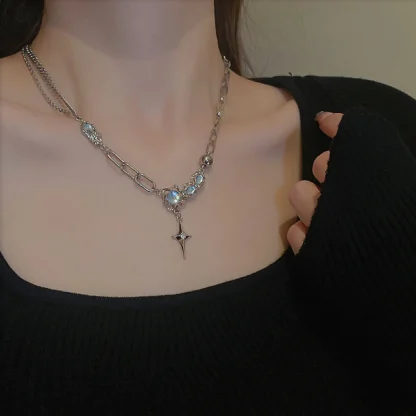 Trendy Asymmetrical Cross Necklace - Image 2