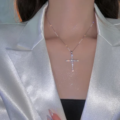 Sparkly Elegant Cross Necklace - Image 6