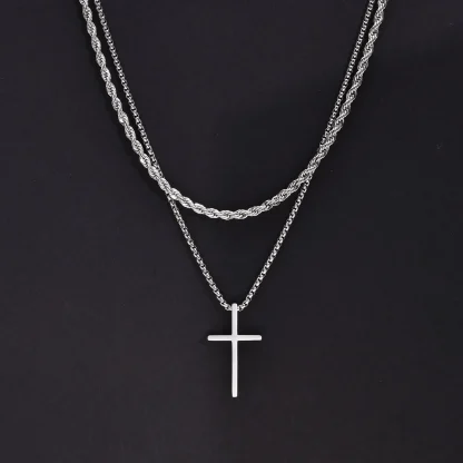 Double Layered Cross Necklace