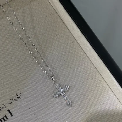 Shiny Pendant Cross Necklace - Image 6