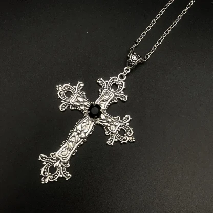 Large Gothic Cross Necklace - Image 2