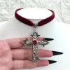 Large Choker Cross Necklace - Image 2