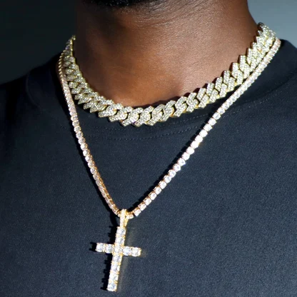 Shiny Bling Cross Necklace - Image 3