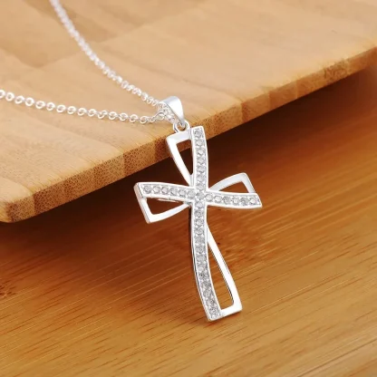 Elegant Hollow Out Cross Necklace - Image 3