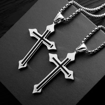 Box Chain Durable Cross Necklace - Image 5