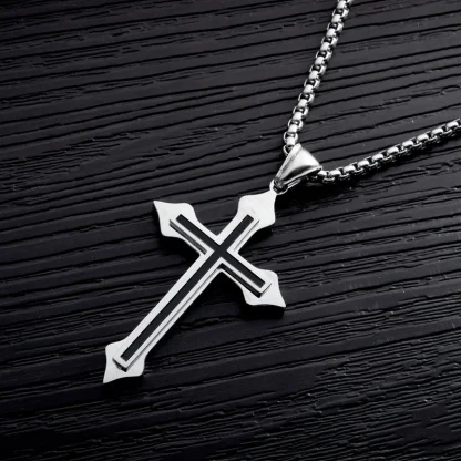Box Chain Durable Cross Necklace - Image 3