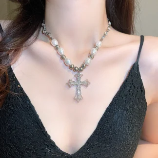 Women's Beaded Cross Necklace