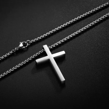 Simple Plain Cross Necklace - Image 3