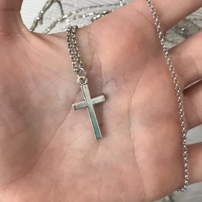 Simple Classic Cross Necklace - Image 2
