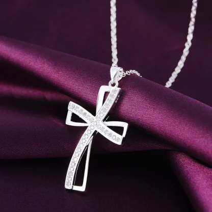 Elegant Hollow Out Cross Necklace