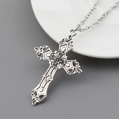 Hollow Decor Retro Cross Necklace - Image 4