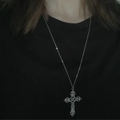 Retro Gothic Cross Necklace - Image 2