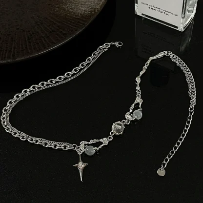 Stylish Shiny Cross Necklace - Image 5