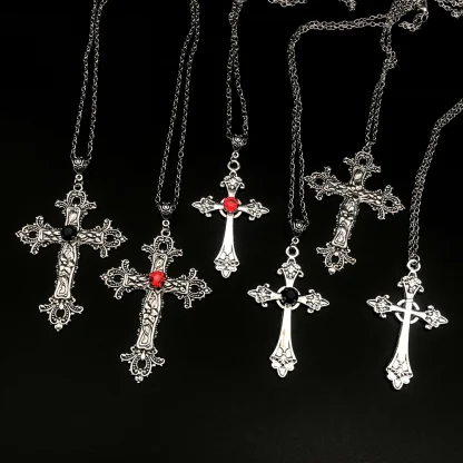 Large Gothic Cross Necklace - Image 6