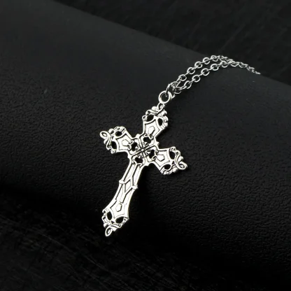 Hollow Decor Retro Cross Necklace - Image 2